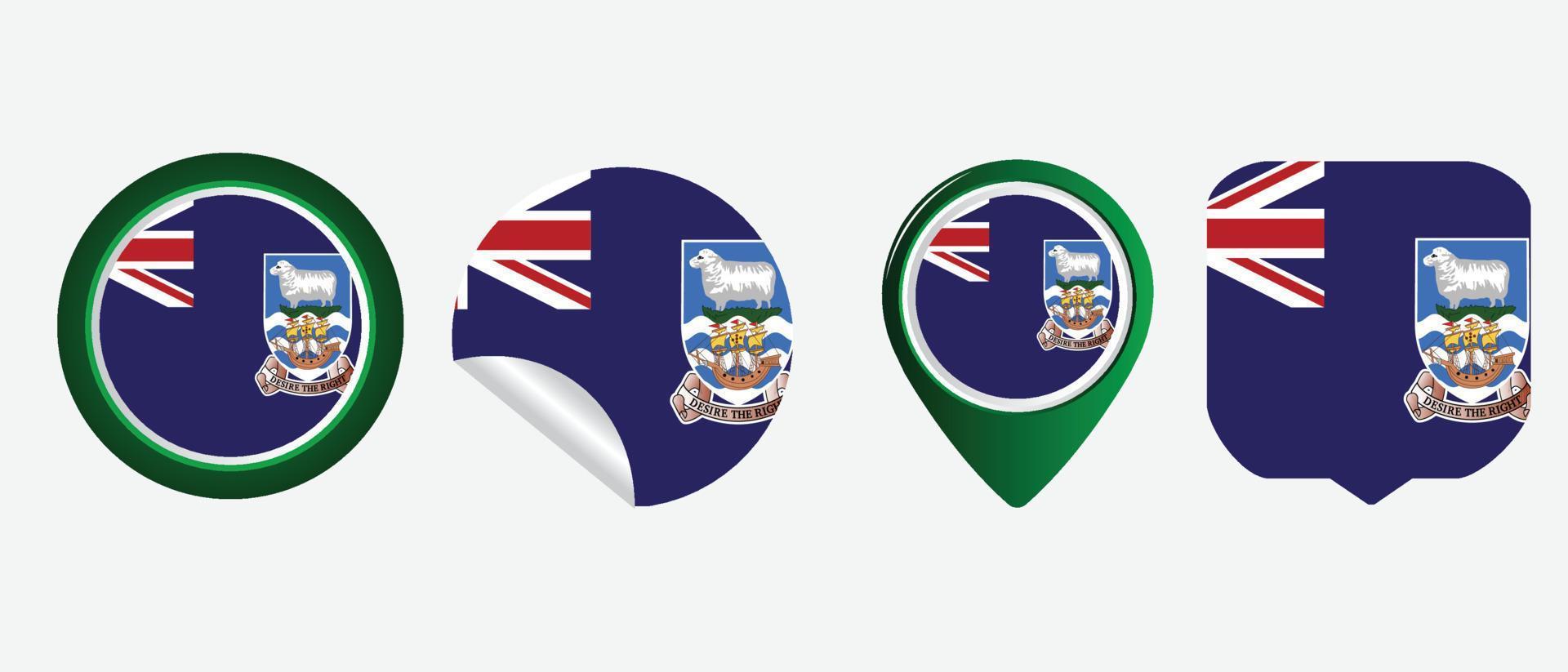Flagge der Falklandinseln. flache Symbol-Symbol-Vektor-Illustration vektor