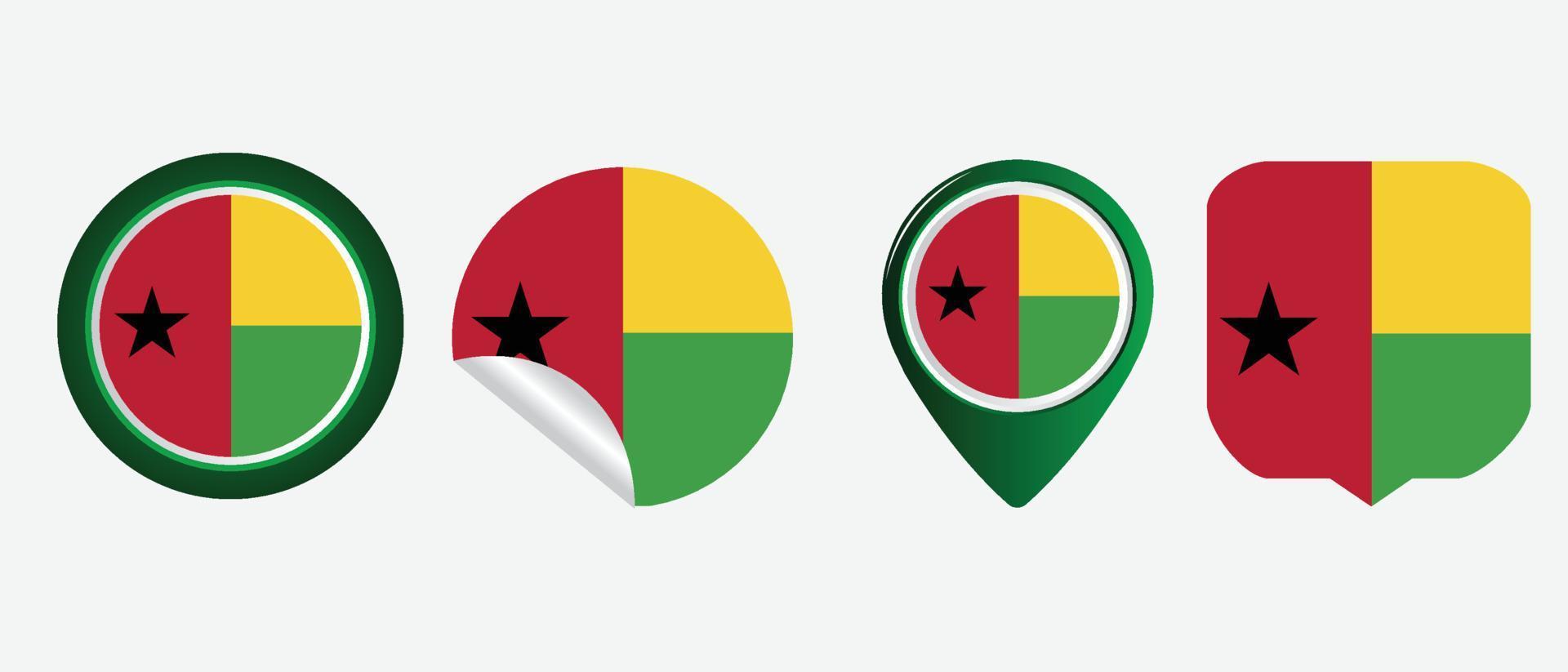 Flagge von Guinea-Bissau. flache Symbol-Symbol-Vektor-Illustration vektor