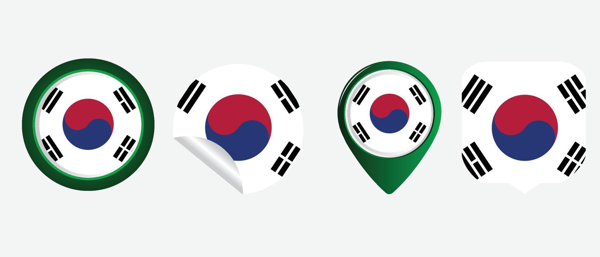 Südkorea-Flagge. flache Symbol-Symbol-Vektor-Illustration vektor