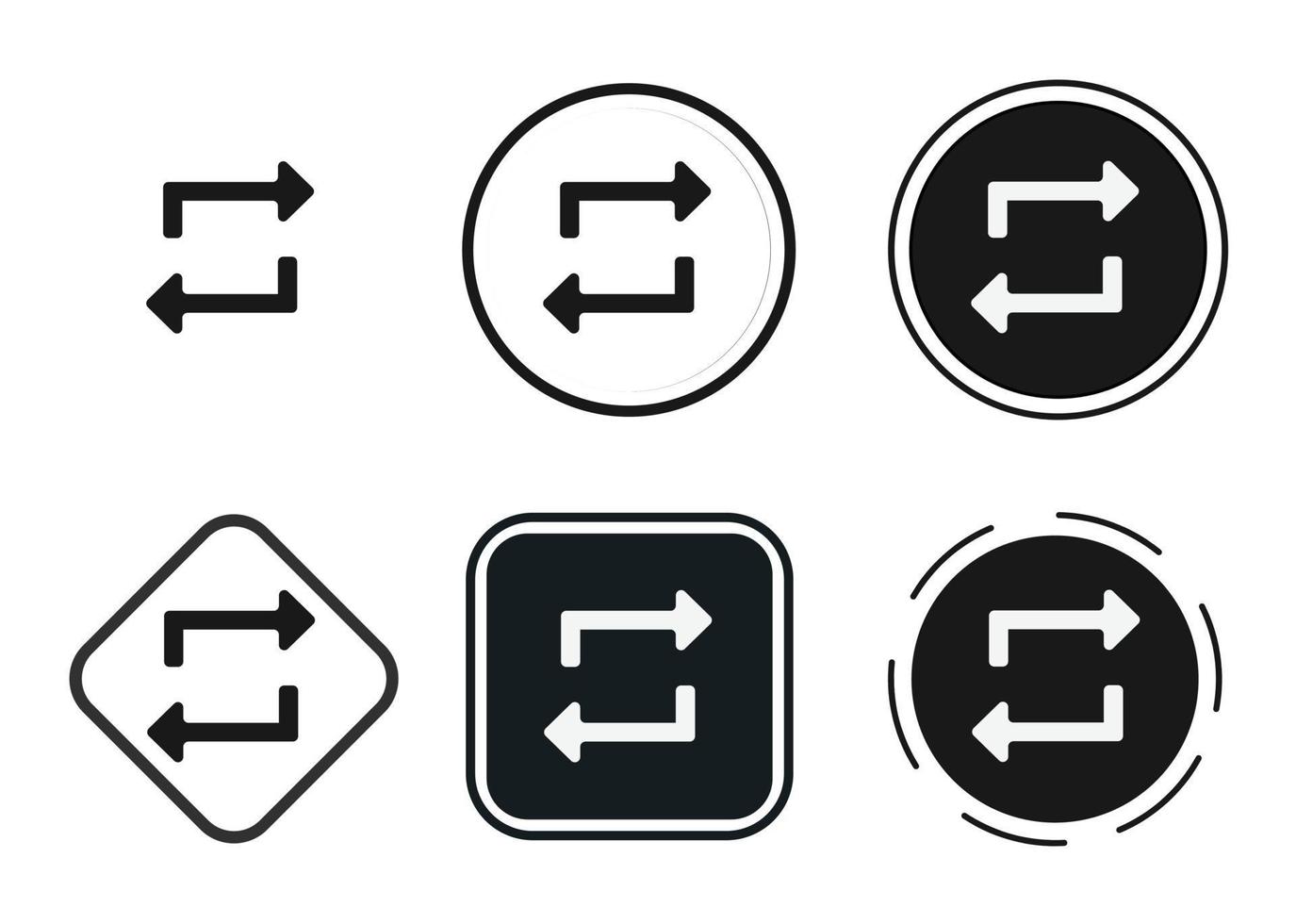 upprepa ikonuppsättning. samling av högkvalitativ svart konturlogotyp för webbdesign och mobila mörka lägesappar. vektor illustration på en vit bakgrund