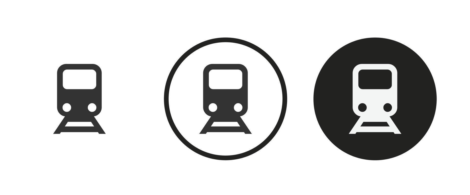 U-Bahn-Icon-Set. Sammlung hochwertiger schwarzer Umrisslogos für Website-Design und mobile Apps im Dunkelmodus. Vektor-Illustration auf weißem Hintergrund vektor