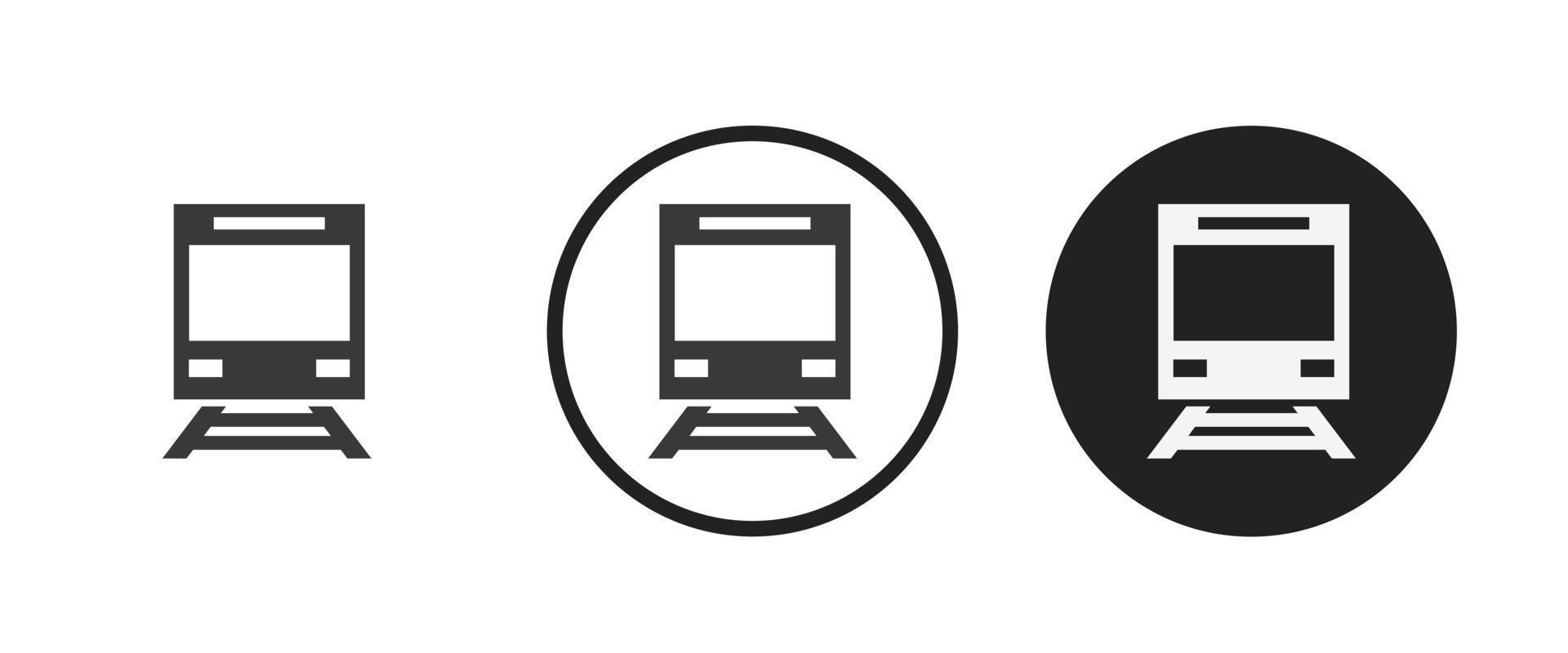 Straßenbahn-Icon-Set. Sammlung hochwertiger schwarzer Umrisslogos für Website-Design und mobile Apps im Dunkelmodus. Vektor-Illustration auf weißem Hintergrund vektor