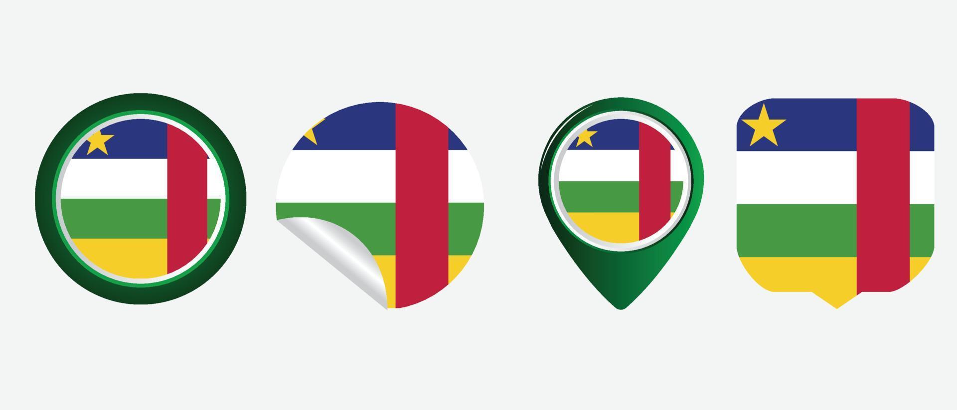 flagge der zentralafrikanischen republik. flache Symbol-Symbol-Vektor-Illustration vektor
