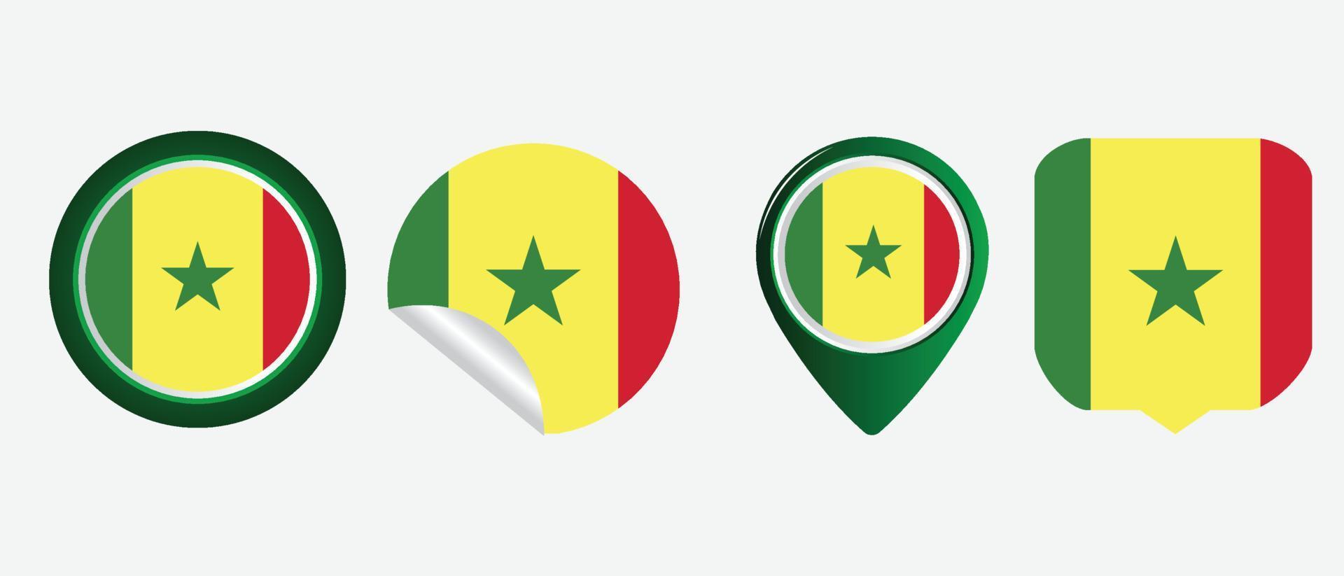 Senegal-Flagge. flache Symbol-Symbol-Vektor-Illustration vektor