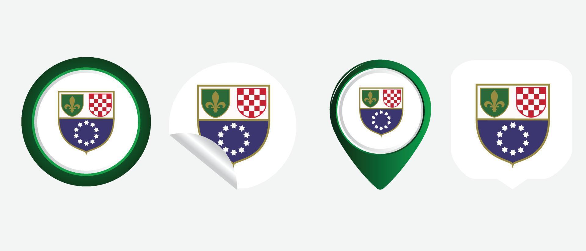 federationen av Bosnien och Hercegovina flagga. platt ikon symbol vektor illustration