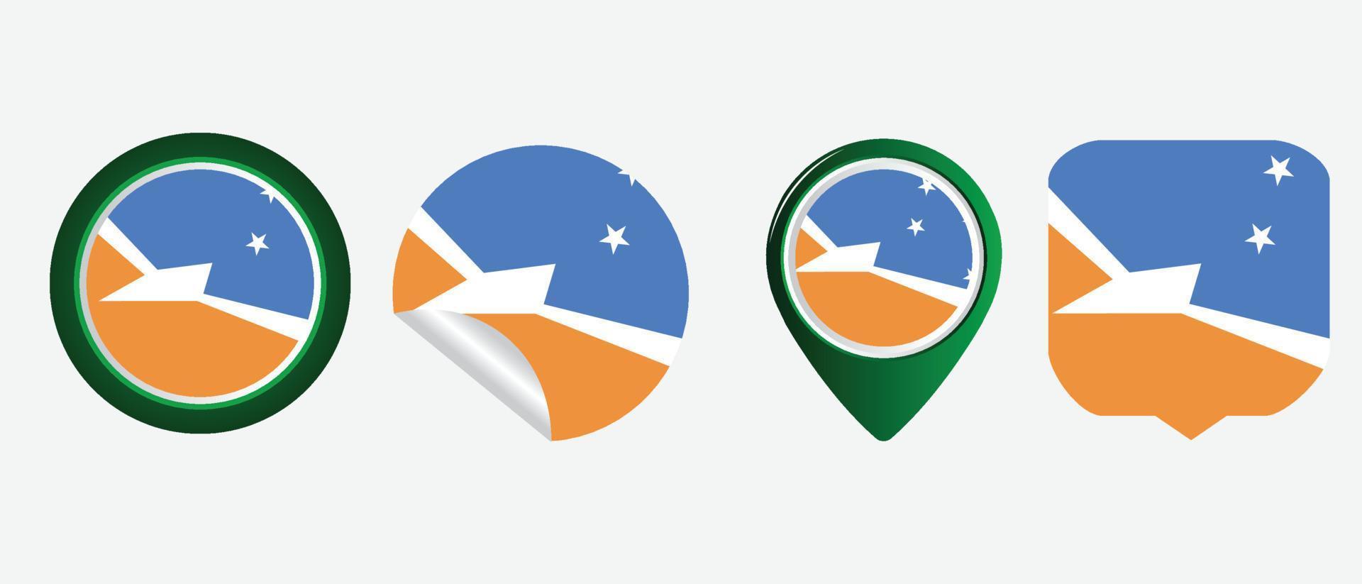 tierra del fuego provinsen, Argentina flagga. platt ikon symbol vektor illustration