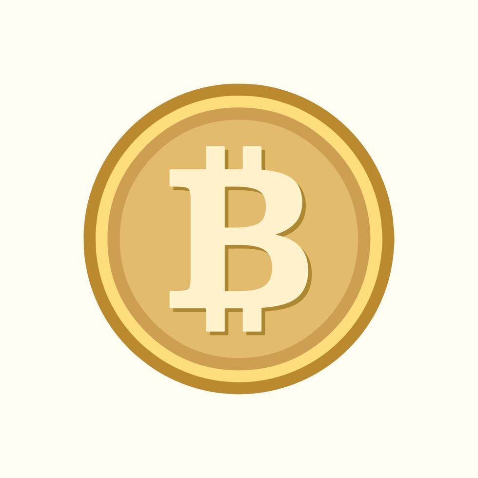 guld bitcoin emblem ikon tecken betalning symbol kryptovaluta platt vektor