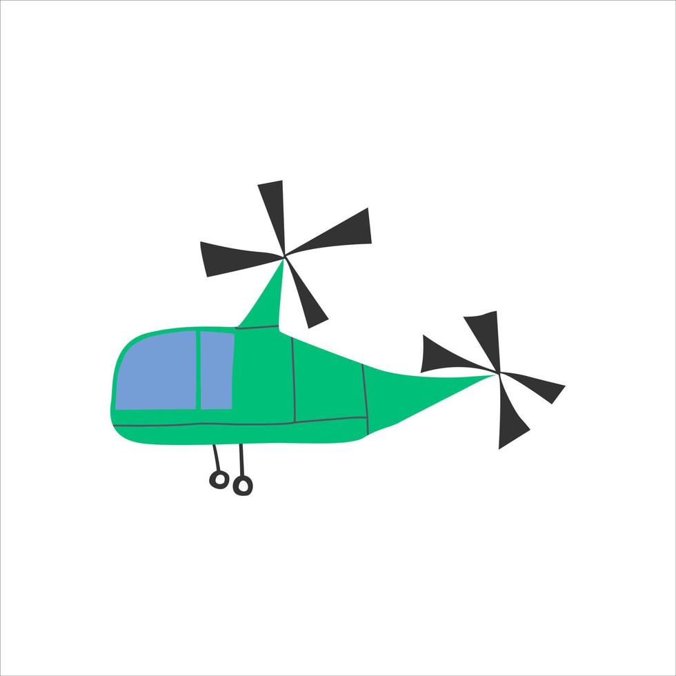 tecknad vektorillustration helikopter isolerad på vit bakgrund. vektor