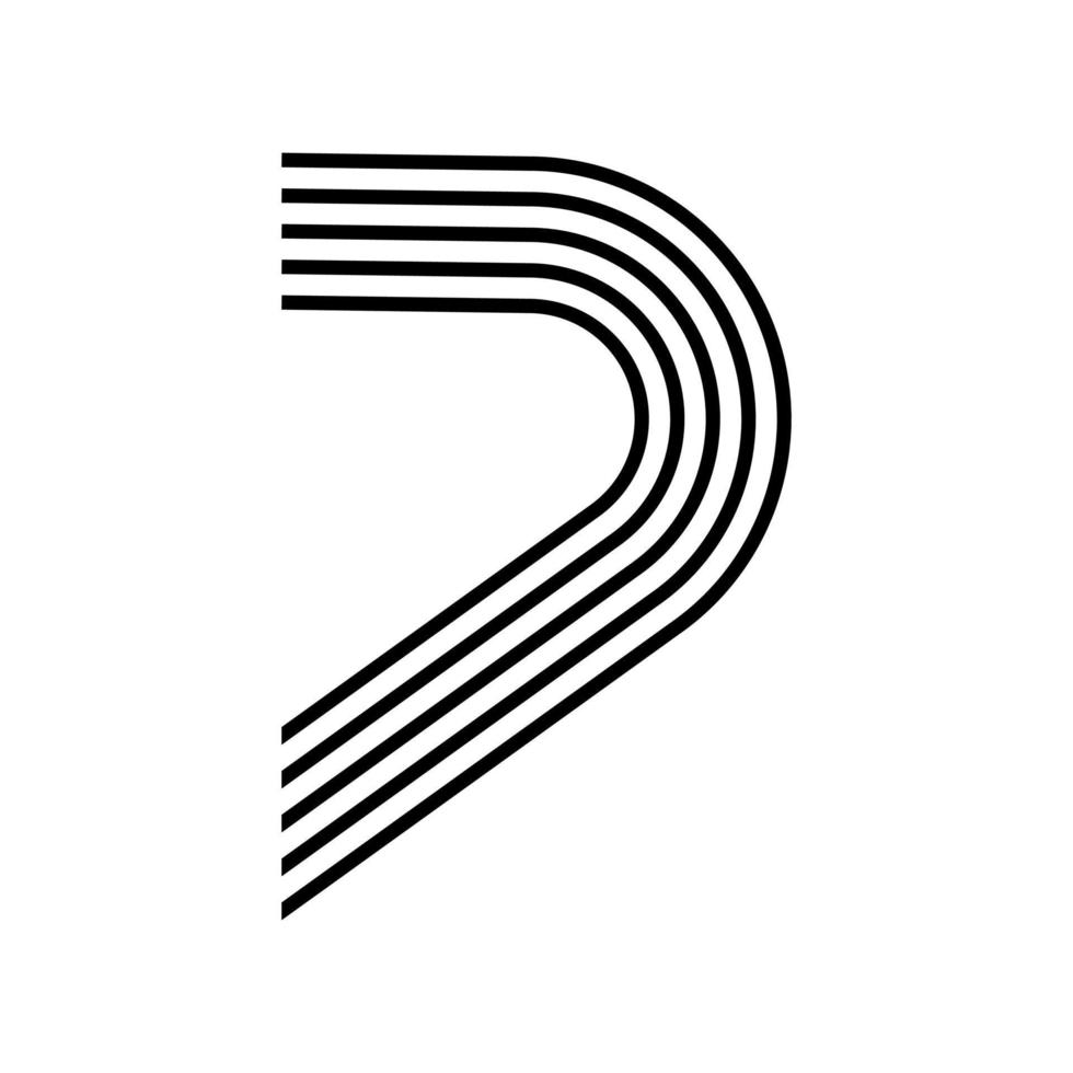 lineares modernes logo der ziffer 7. zahl in form eines linienstreifens. alphabet zahl zeichen und zahl lineares abstraktes design. Logo, Corporate Identity, App, kreatives Poster und mehr. vektor