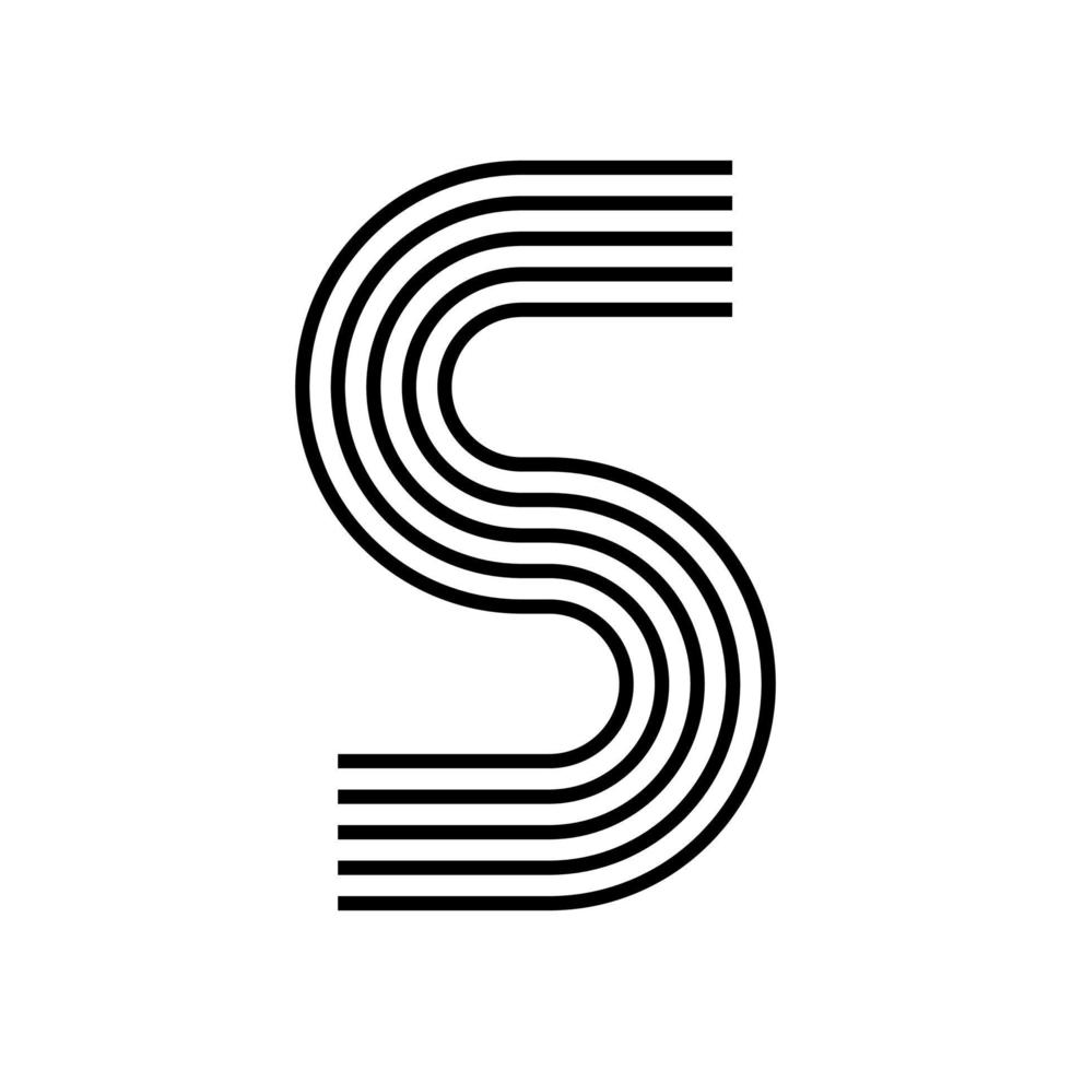 linjär bokstavs moderna ikon. alfabetet linje och s ört sammanflätade design. logotyp, företagsidentitet, app, kreativ banner med mera. kreativ geometrisk linje. vektor