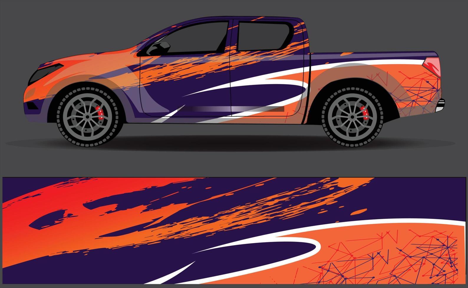 grafische abstrakte Streifen-Rennhintergrunddesigns für Fahrzeug-Rallye-Rennabenteuer und Autorennen-Lackierung vektor