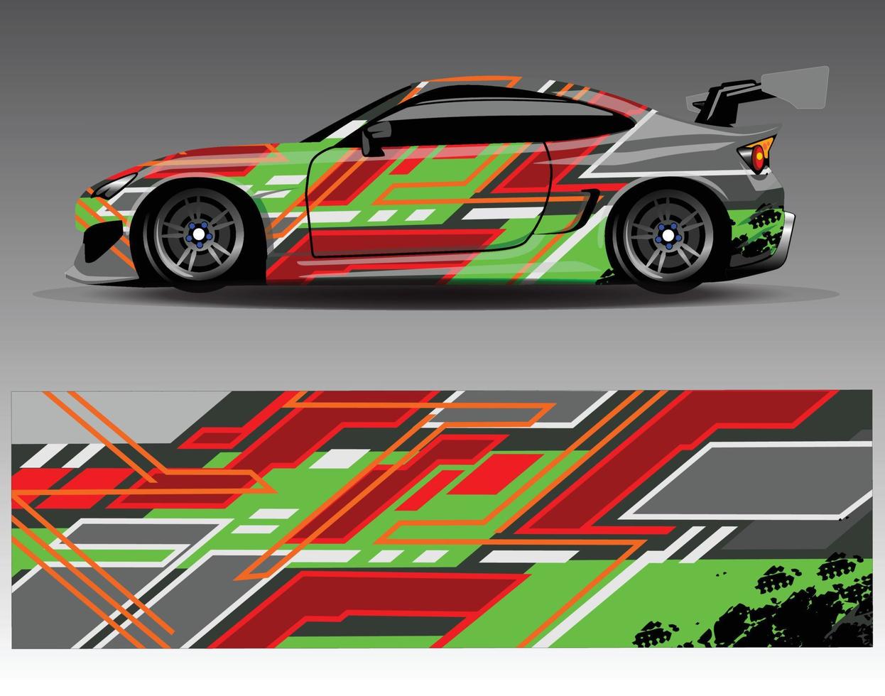 grafische abstrakte Streifen-Rennhintergrund-Kit-Designs für Wrap-Fahrzeug-Rennwagen-Rallye-Abenteuer vektor