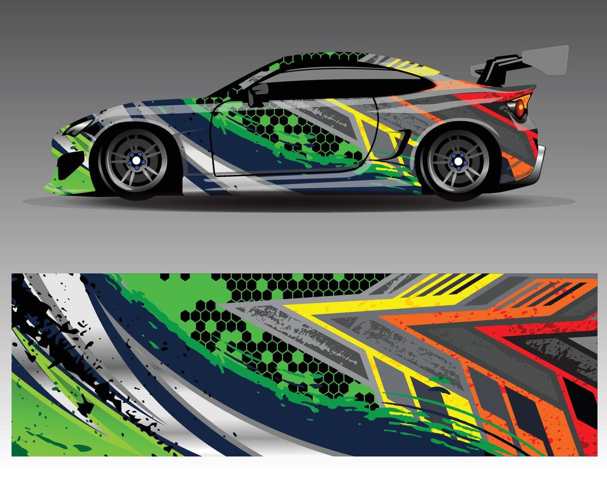 grafisk abstrakt stripe racing bakgrund kit designs för wrap fordon race bil rally äventyr vektor