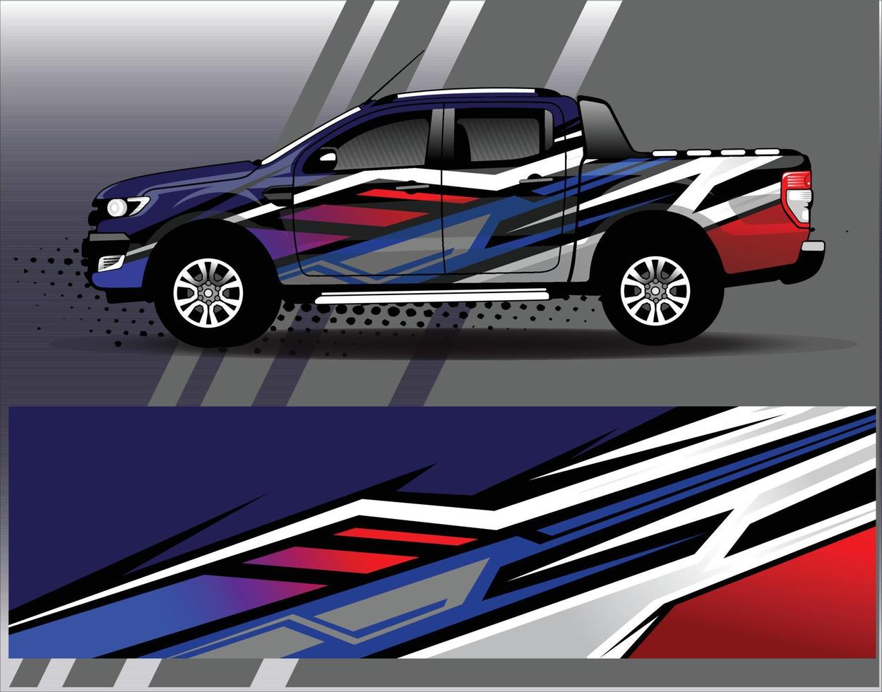 grafisk abstrakt stripe racing bakgrund kit designs för wrap fordon race bil rally äventyr vektor