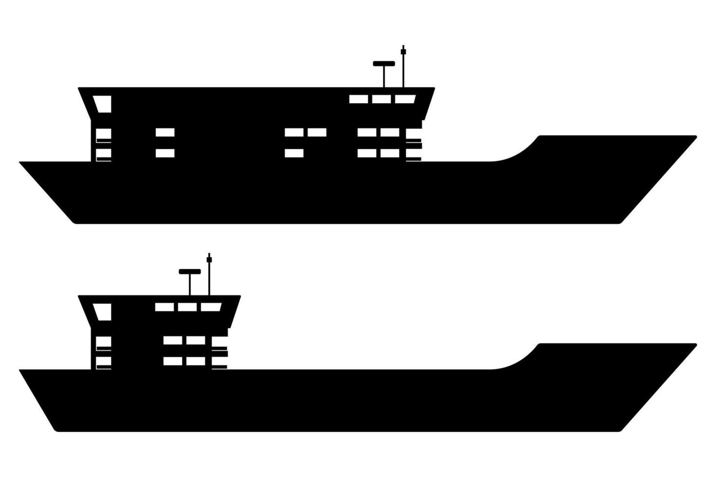 siluett modernt passagerarfartyg isolerade vektor