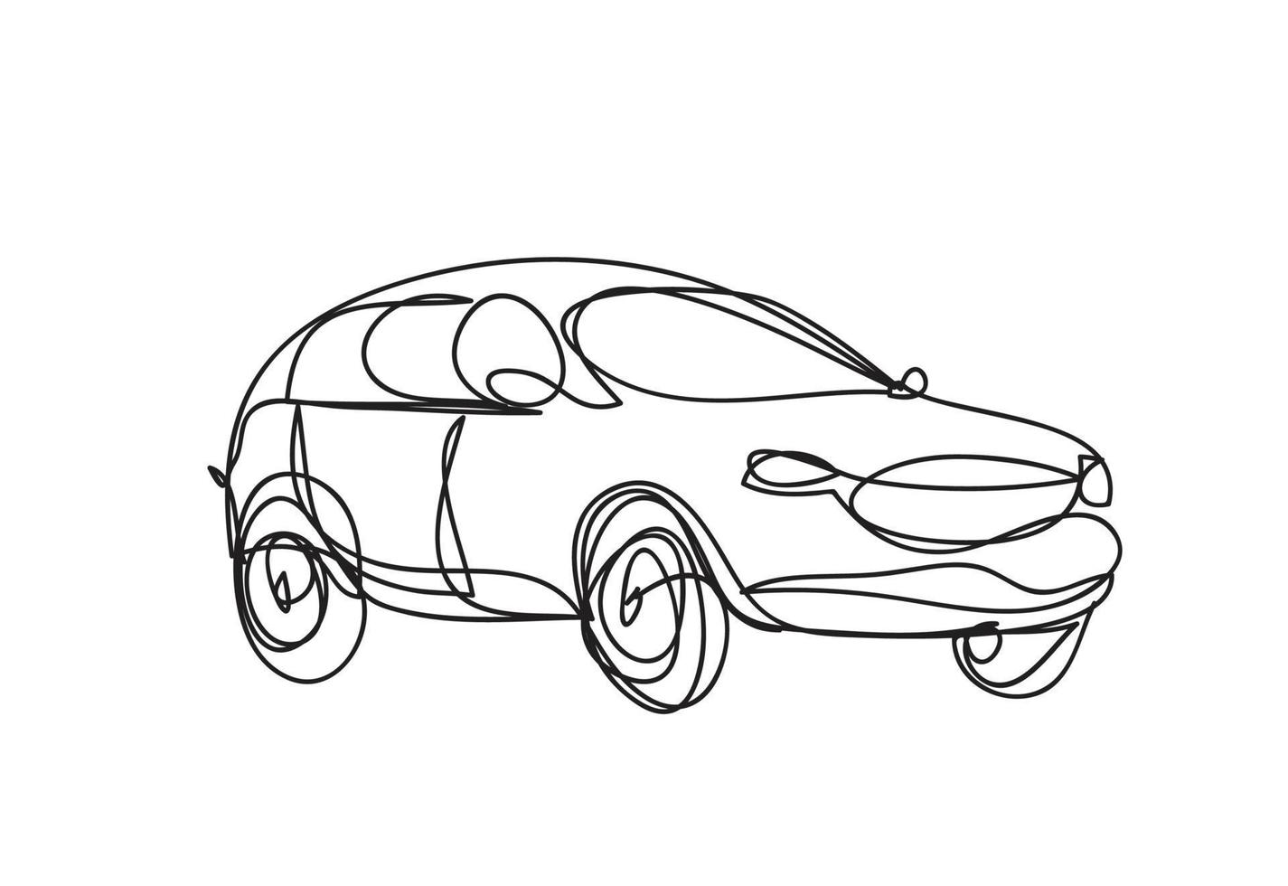 Auto, durchgehende Linienzeichnung, Vektordesign vektor