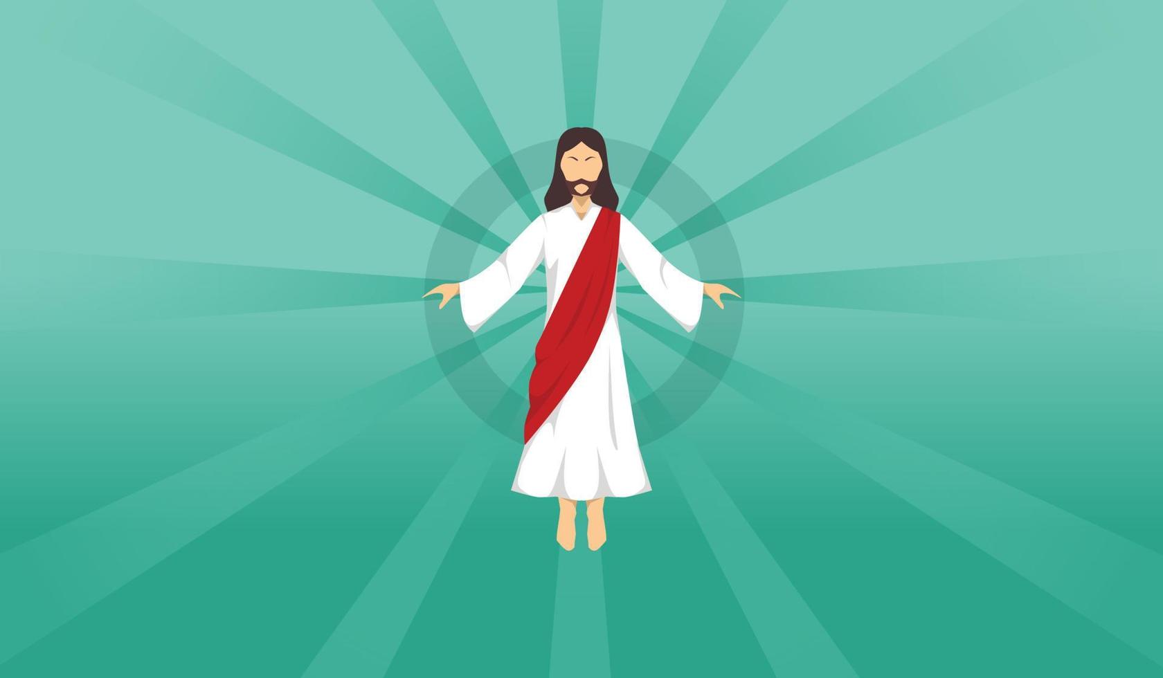 Kristi himmelsfärdsdag illustration av jesus crist platt design vektor