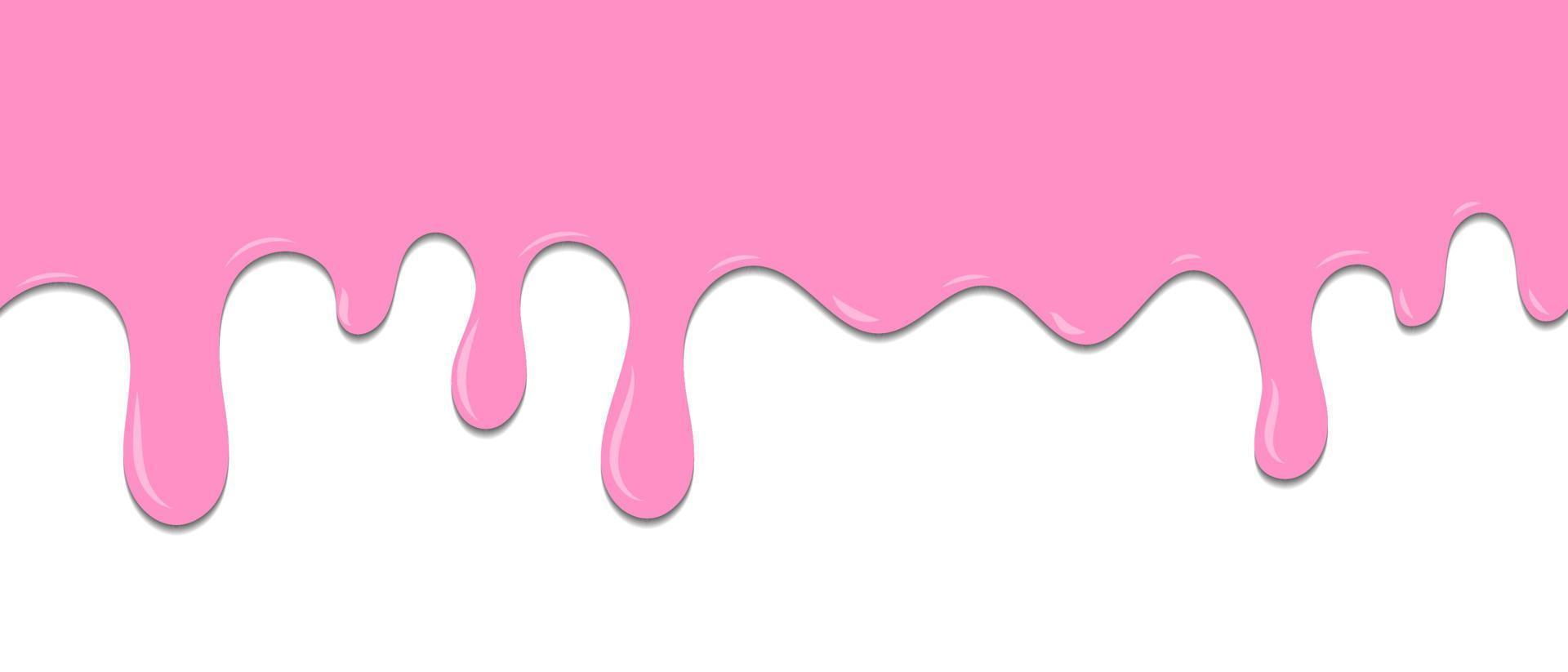 seamless mönster av smält jordgubbsrosa grädde droppande. dessert bakgrund med smält jordgubbsrosa grädde. banner seamless mönster. vektor illustration