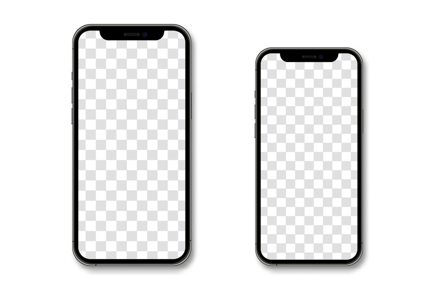 realistische modelle smartphone. 3D-Handy mit Schatten. Smartphone-Mockup-Sammlung. Vorderansicht des Geräts. Vektor-Illustration vektor