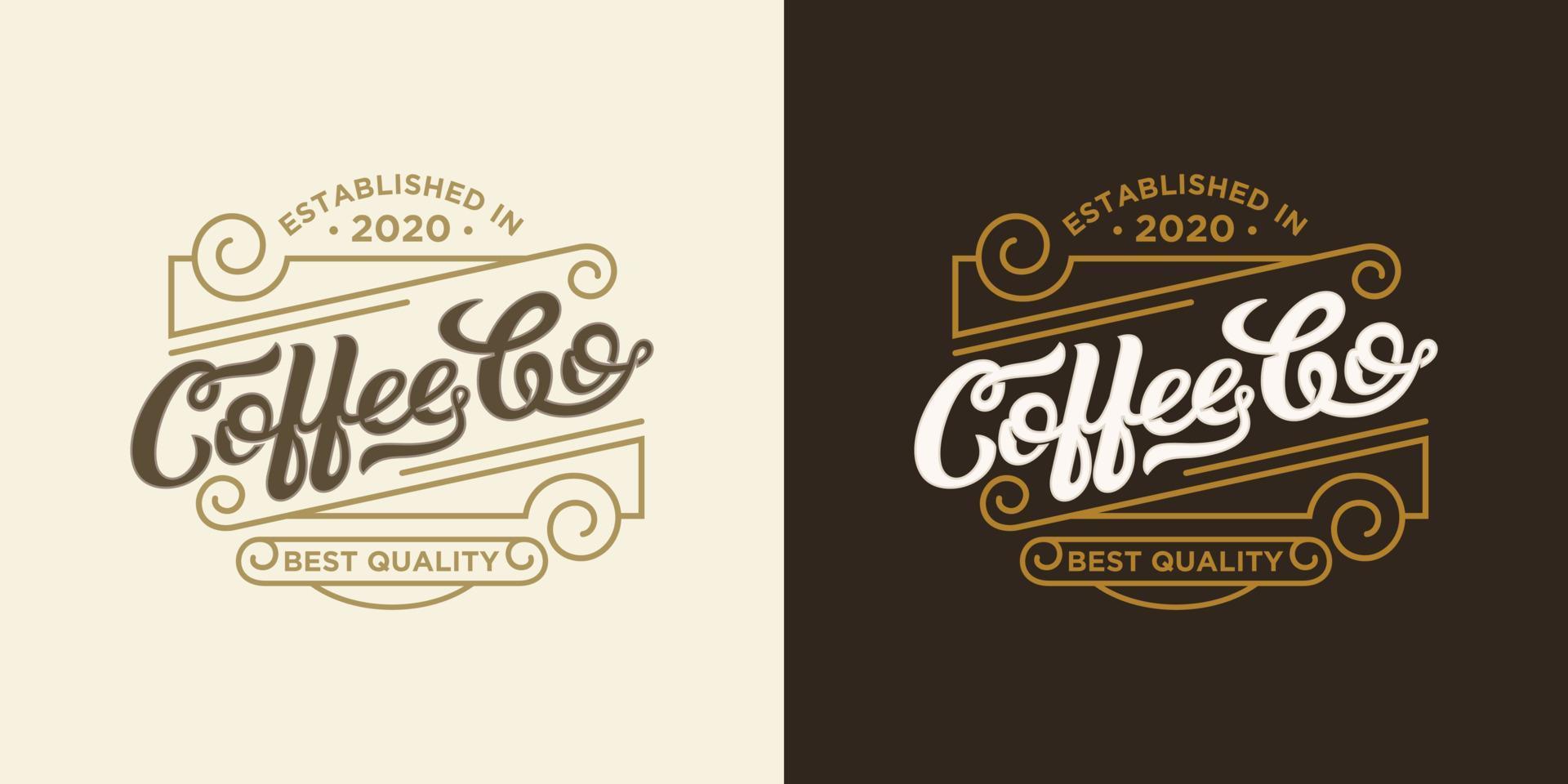 kafé logotyp designmall. retro kaffe emblem. vektor konst.