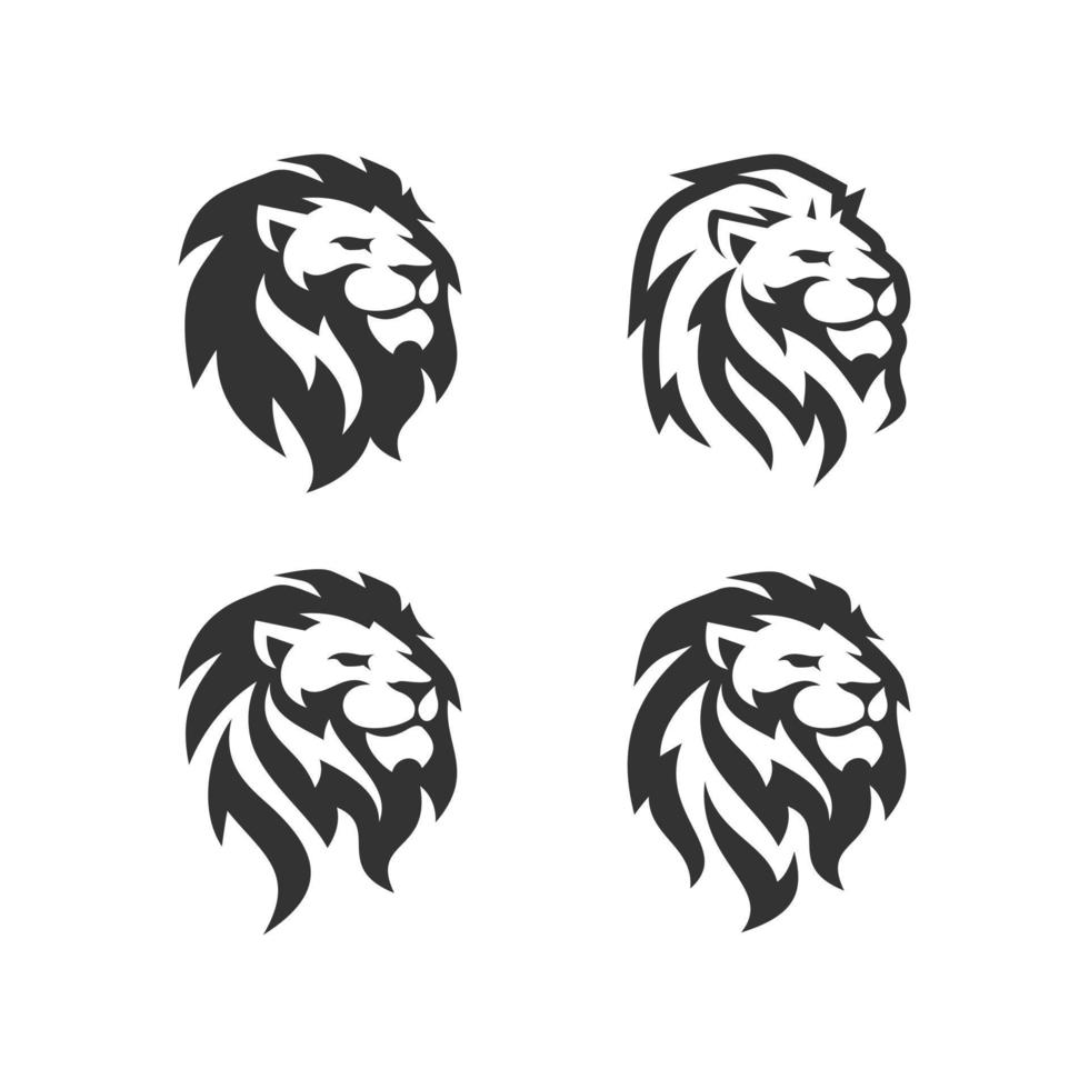 Luxus-Löwenkopf-Logo-Design-Vorlage vektor