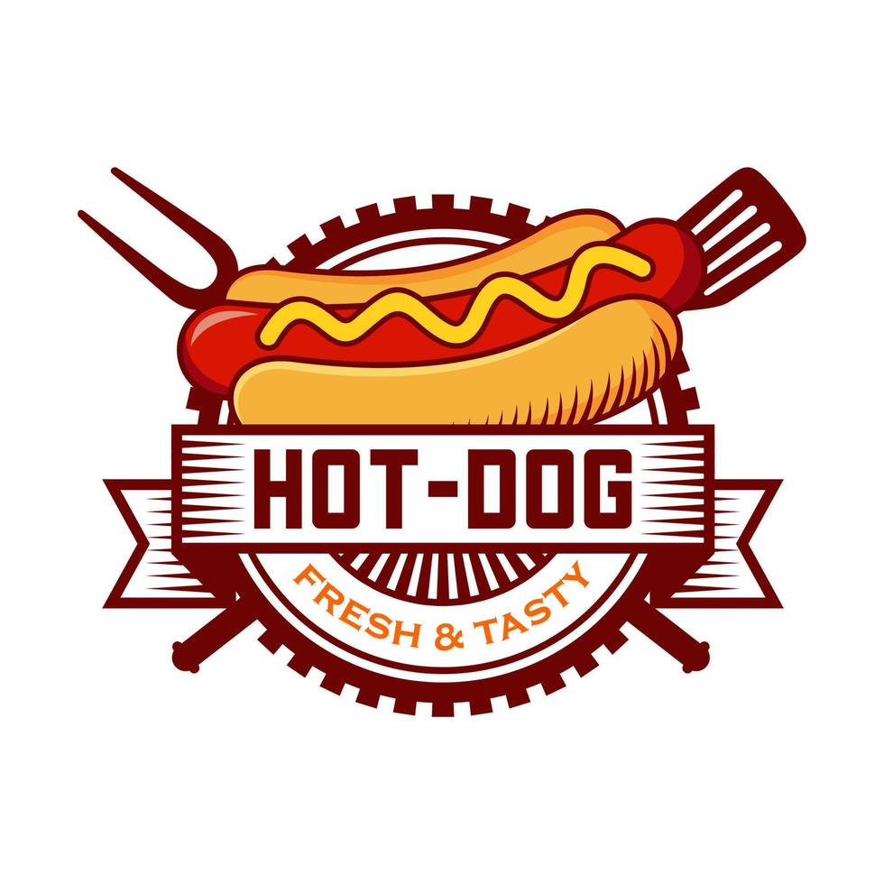 Hot-Dog-Logo-Vektor-Illustration vektor