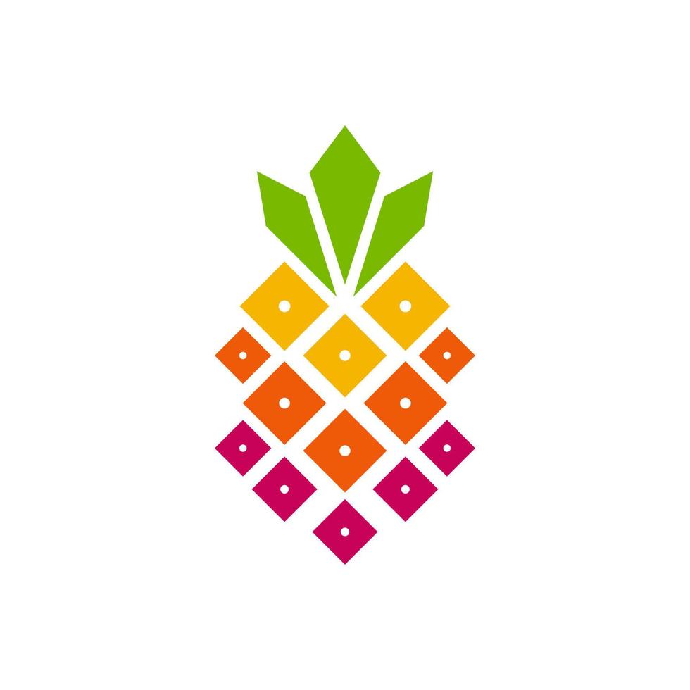 kreativa konstnärliga ananas frukt logotyp symbol design illustration vektor