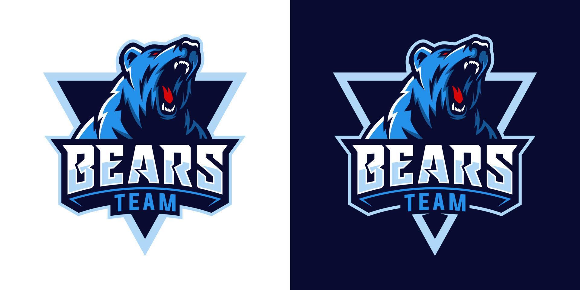 modern professionell grizzlybjörn logotyp för ett sportlag vektor