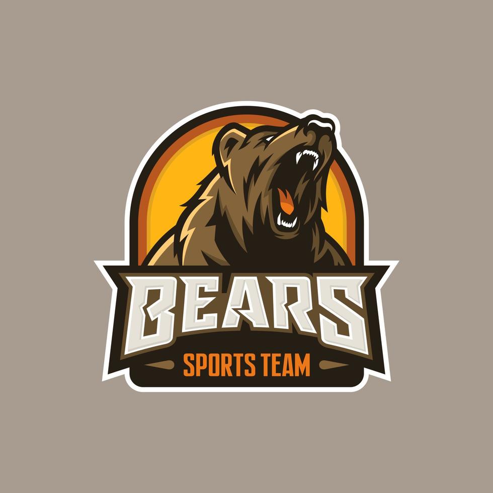 modernes professionelles Grizzlybär-Logo für ein Sportteam vektor