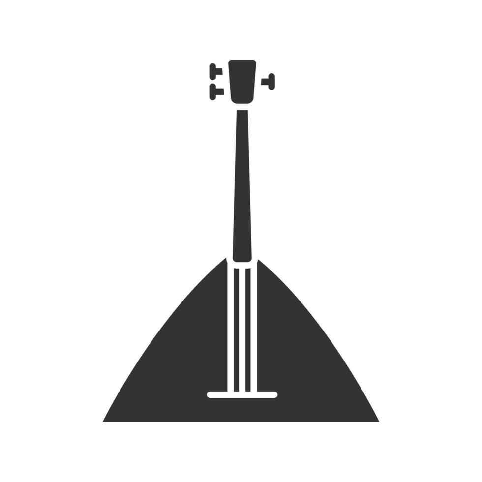 Balalaika-Glyphen-Symbol. Silhouettensymbol. negativer Raum. vektor isolierte illustration