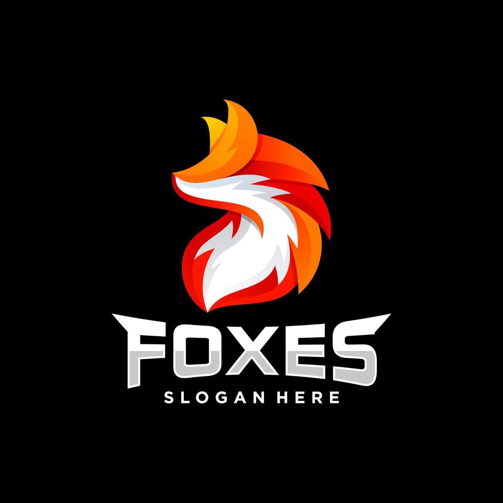 kreativa färgglada fox logotyp vektorillustration vektor