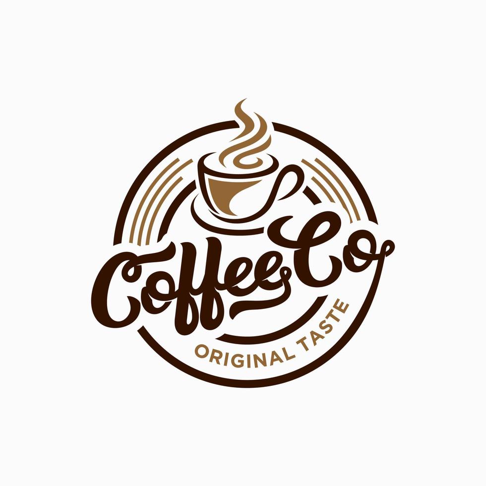 Café-Logo-Design-Vorlage. Retro-Kaffee-Emblem. Vektorgrafiken. vektor