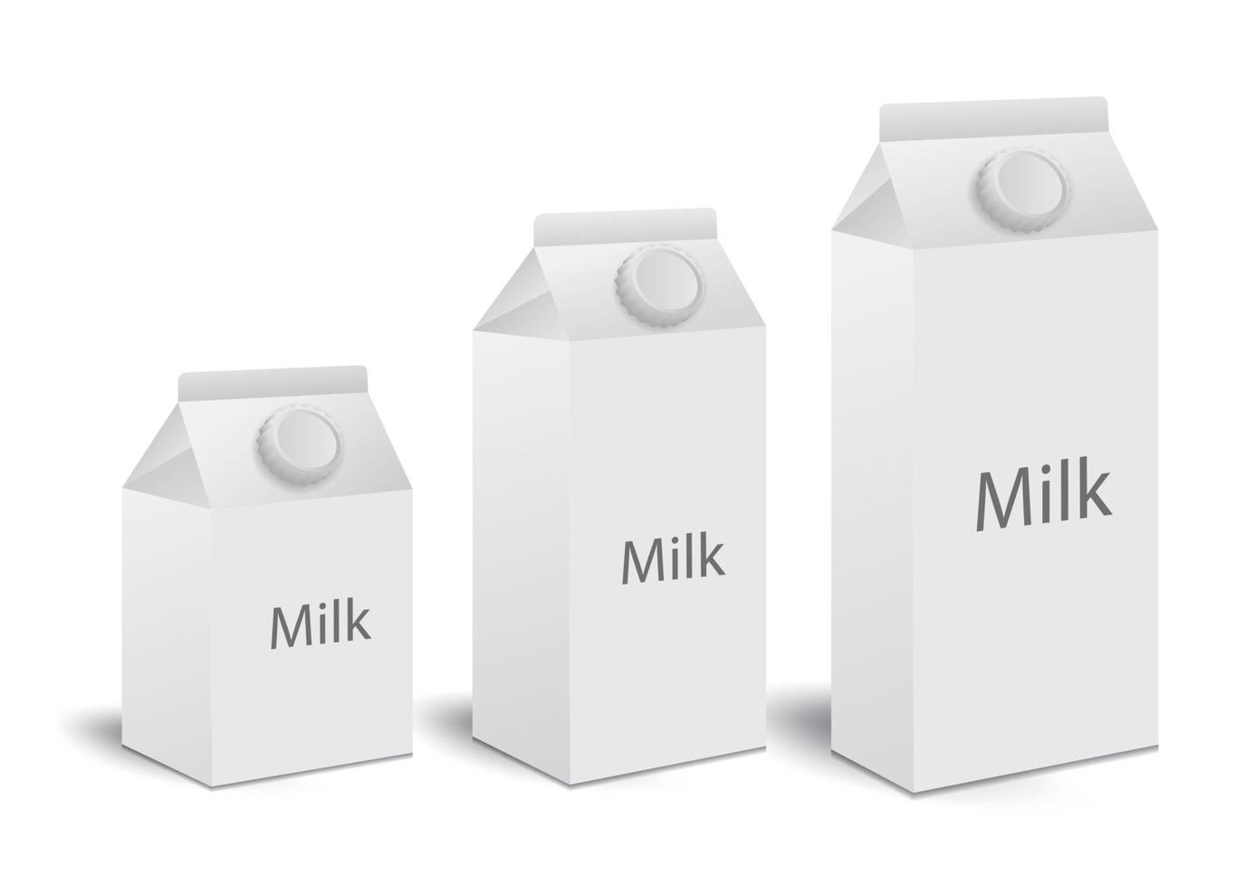 mjölk lådor, juice lådor set vektor realistisk. mock-up paket. vitt papper dryck förpackning 3d.