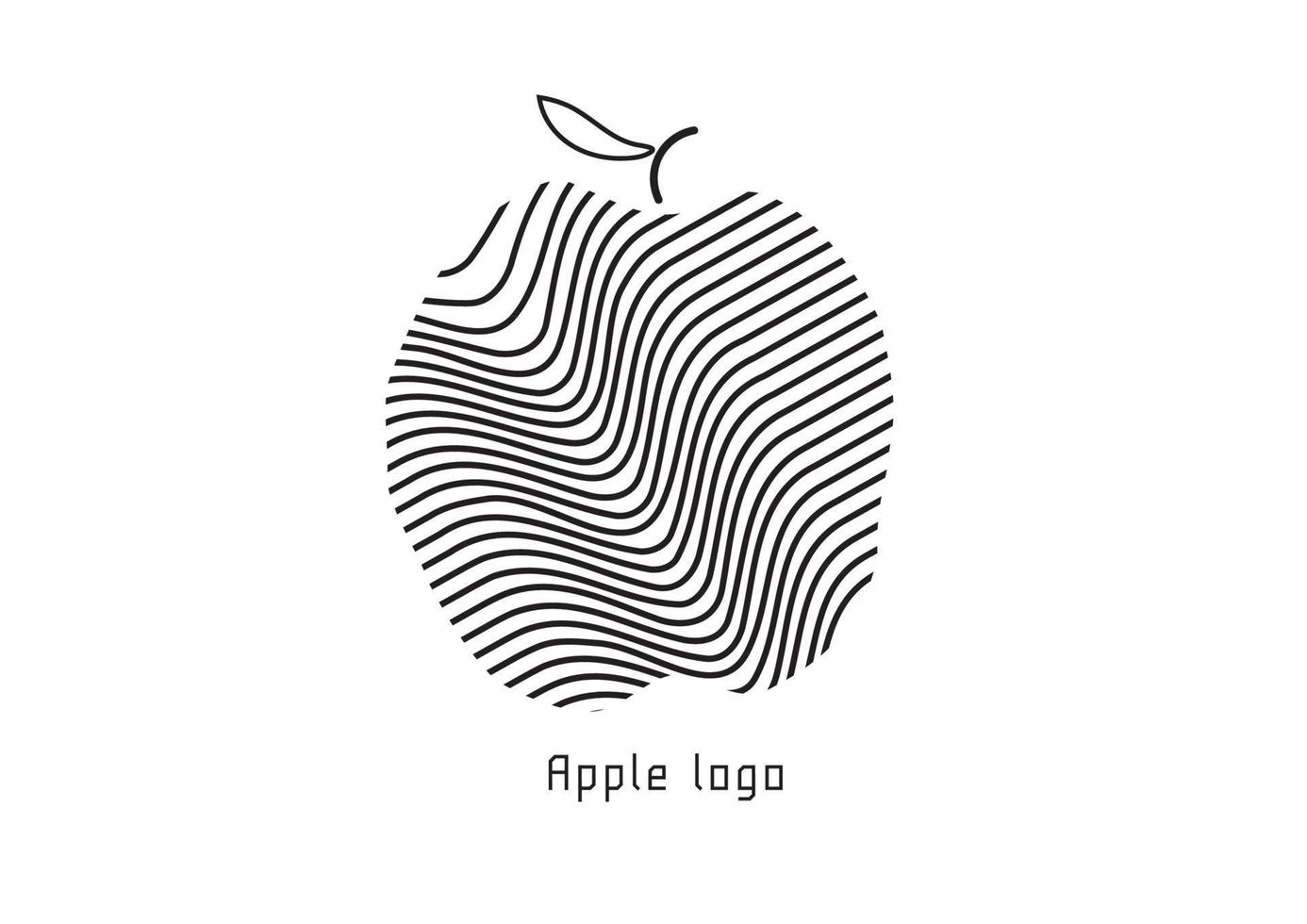 Apfel schwarze Linie Logo Vorlage Vektordesign vektor