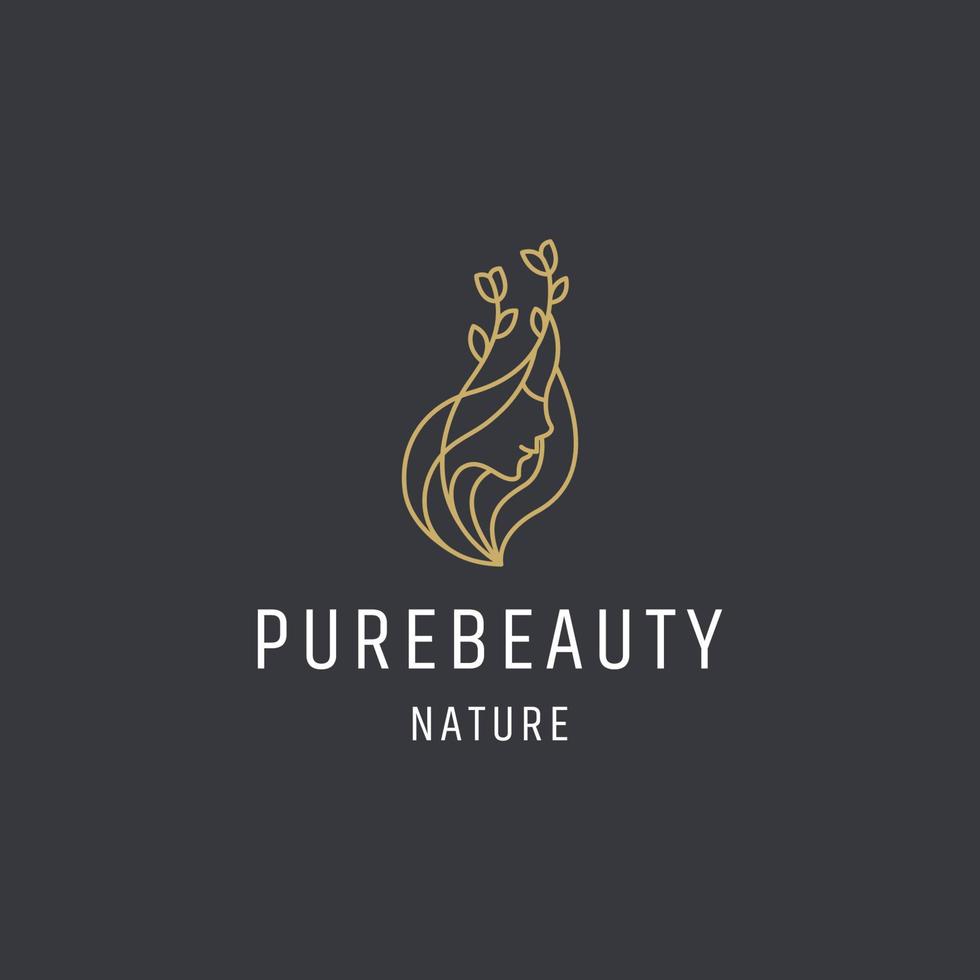 luxuriöse Schönheit Frau Logo Symbol Design Vorlage Vektor Premium