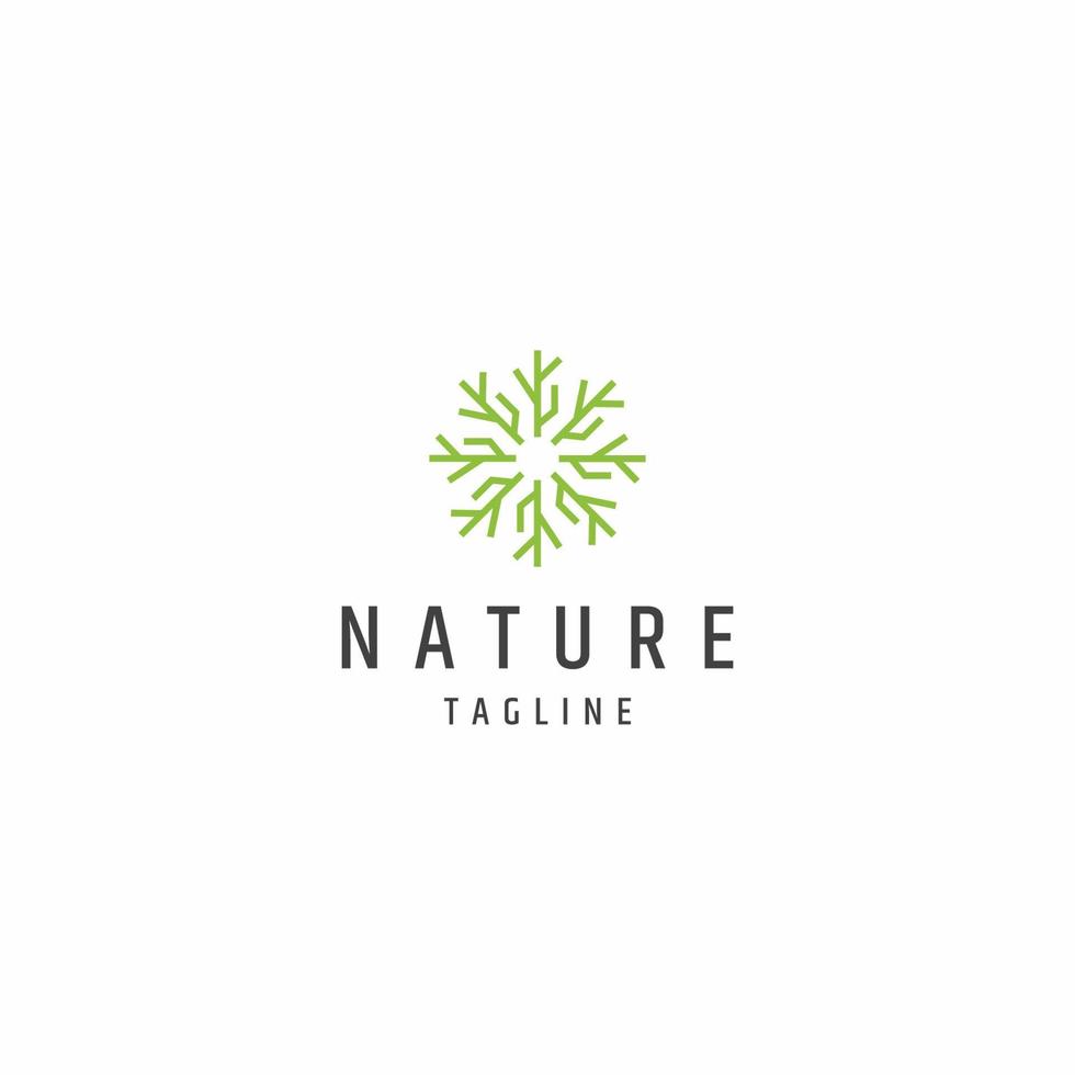 abstrakt natur träd löv logotyp ikon designmall platt vektor