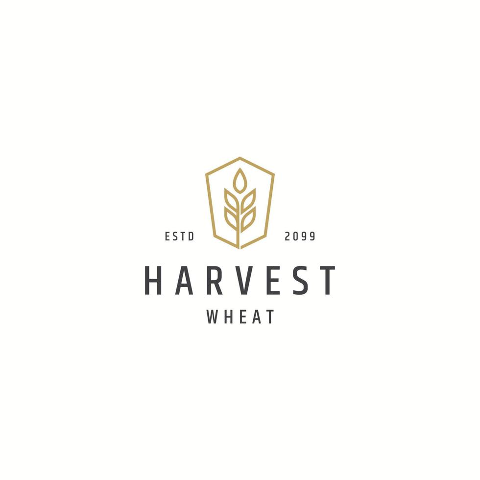 vete korn jordbruk logotyp ikon formgivningsmall platt vektor