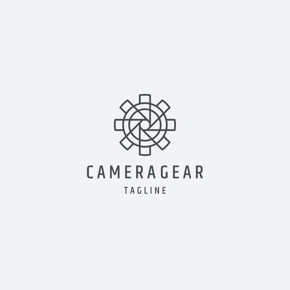 redskap med kamera slutare linje stil logotyp ikon designmall vektorillustration vektor