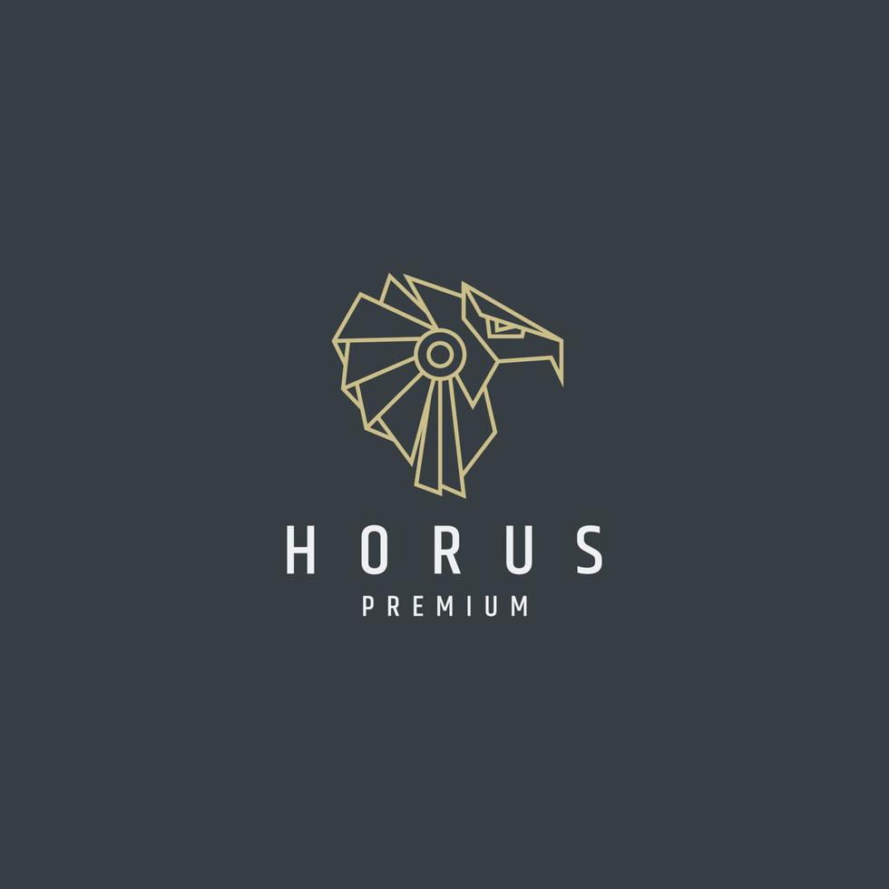 alte horus ägyptische göttinnen mono line logo symbol designvorlage. adler, auge, linie, flache vektorillustration. vektor