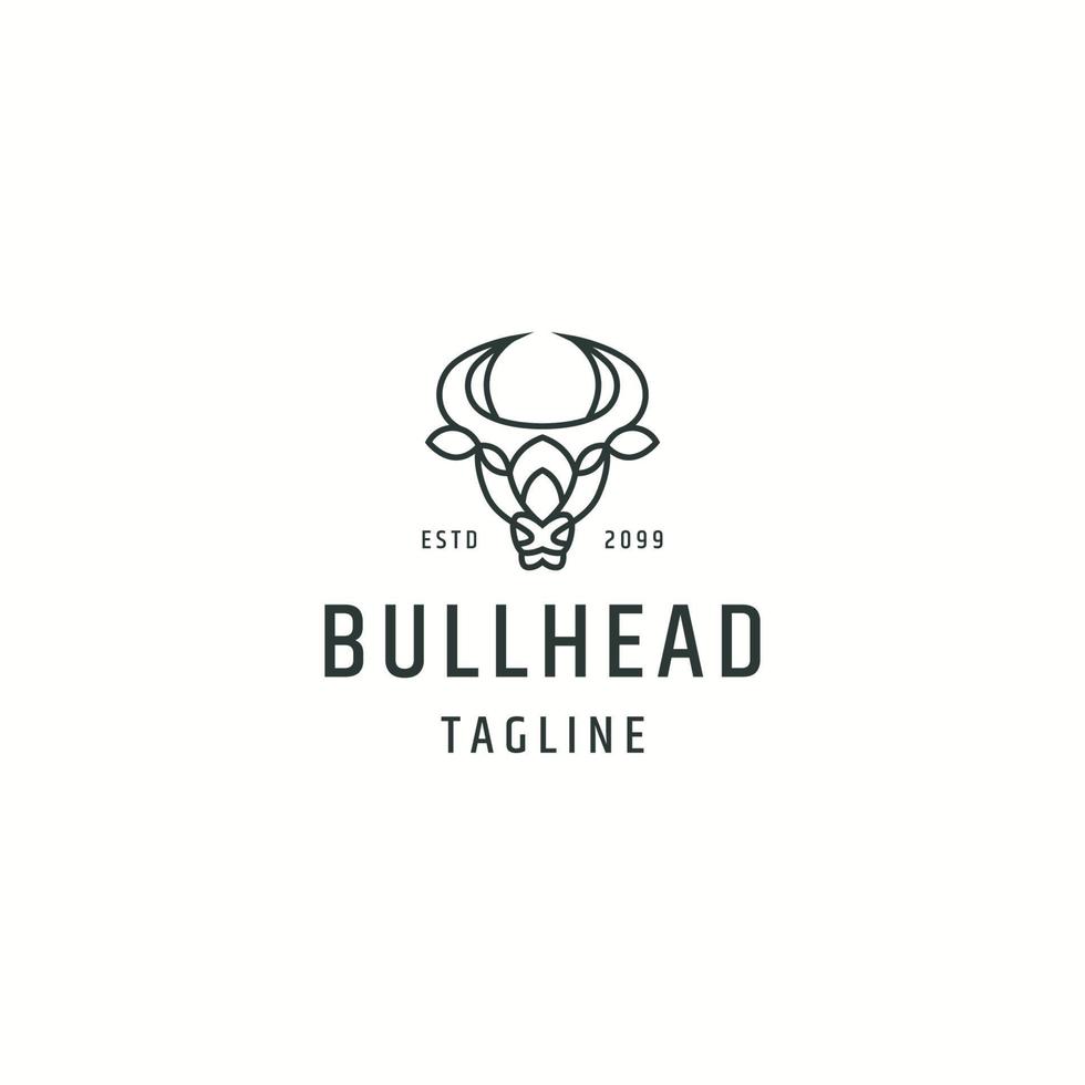 bull head logotyp ikon designmall platt vektorillustration vektor
