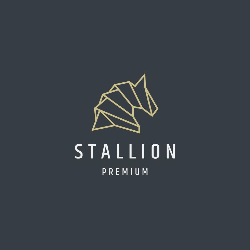 Ehrfürchtiges Pferd Mono Line Logo Symbol Design Vorlage Vektor Illustration