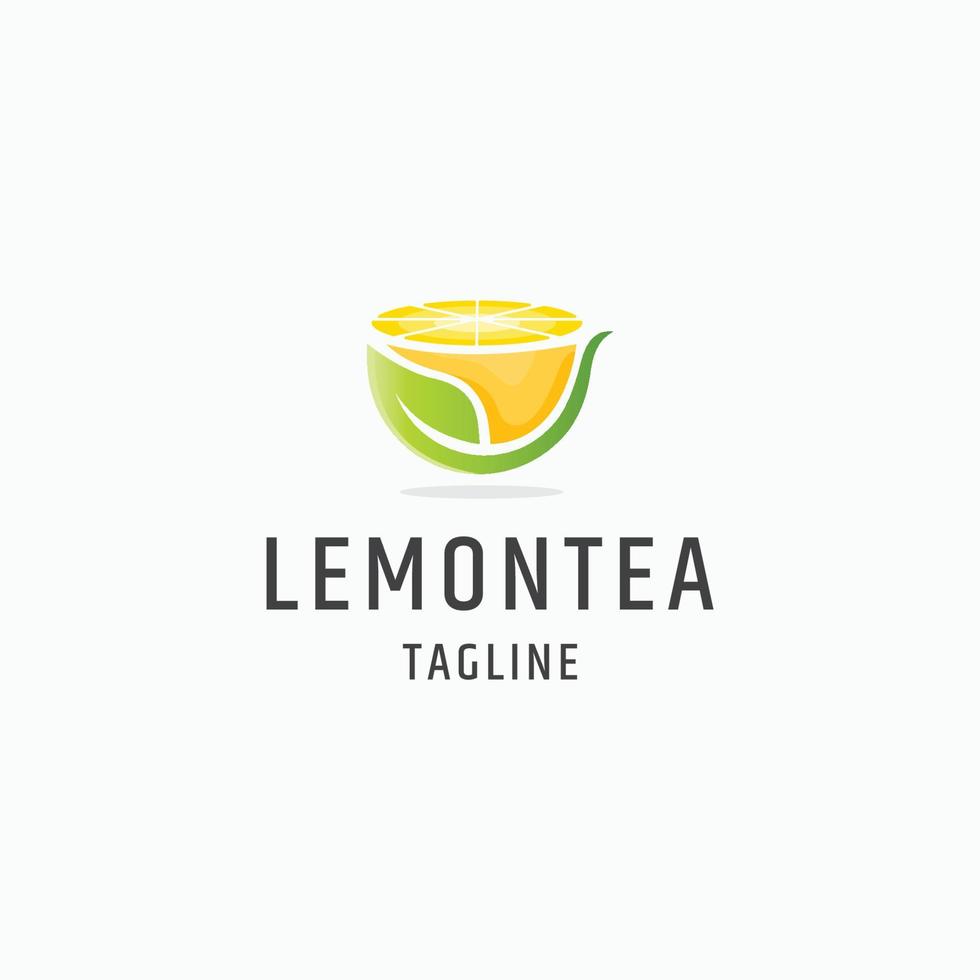 citron te logotyp ikon platt formgivningsmall vektorillustration vektor