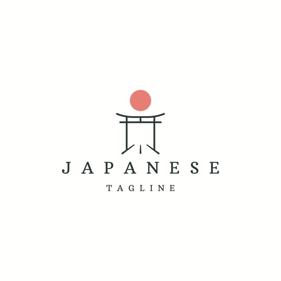 torii tor japan logo icon design template flacher vektor