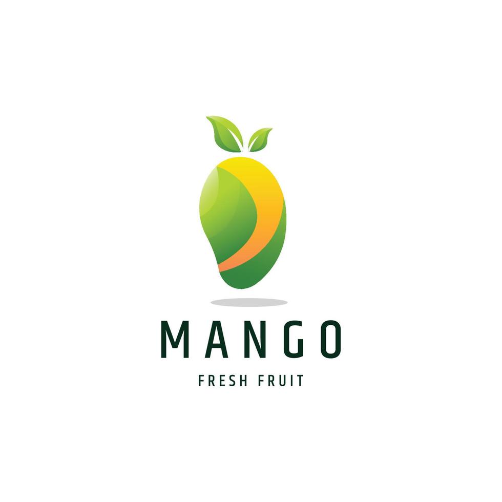 Mango Frucht bunte Farbverlauf Logo Symbol Design Vorlage Vektor Illustration