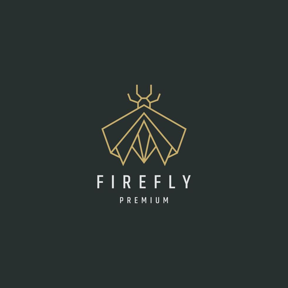 firefly linje stil logotyp ikon designmall vektor illustration