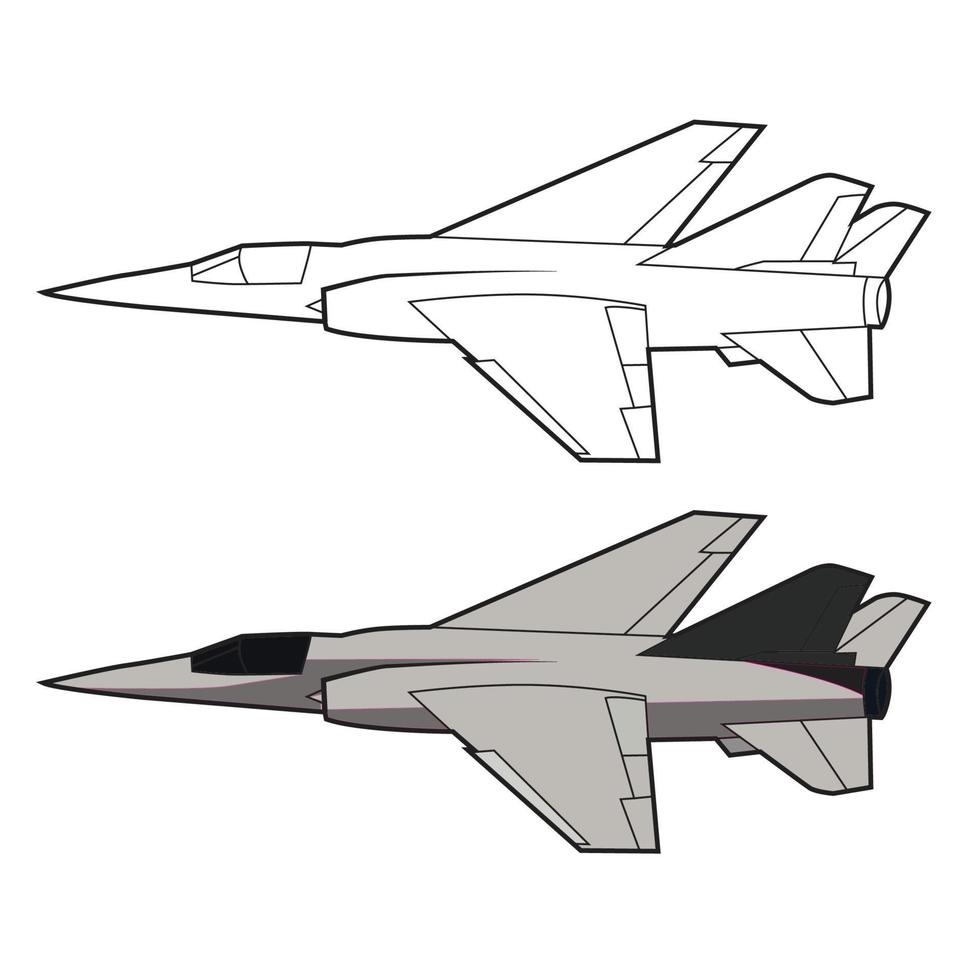 Mirage f1 Jet Fighter Illustration Vektordesign vektor