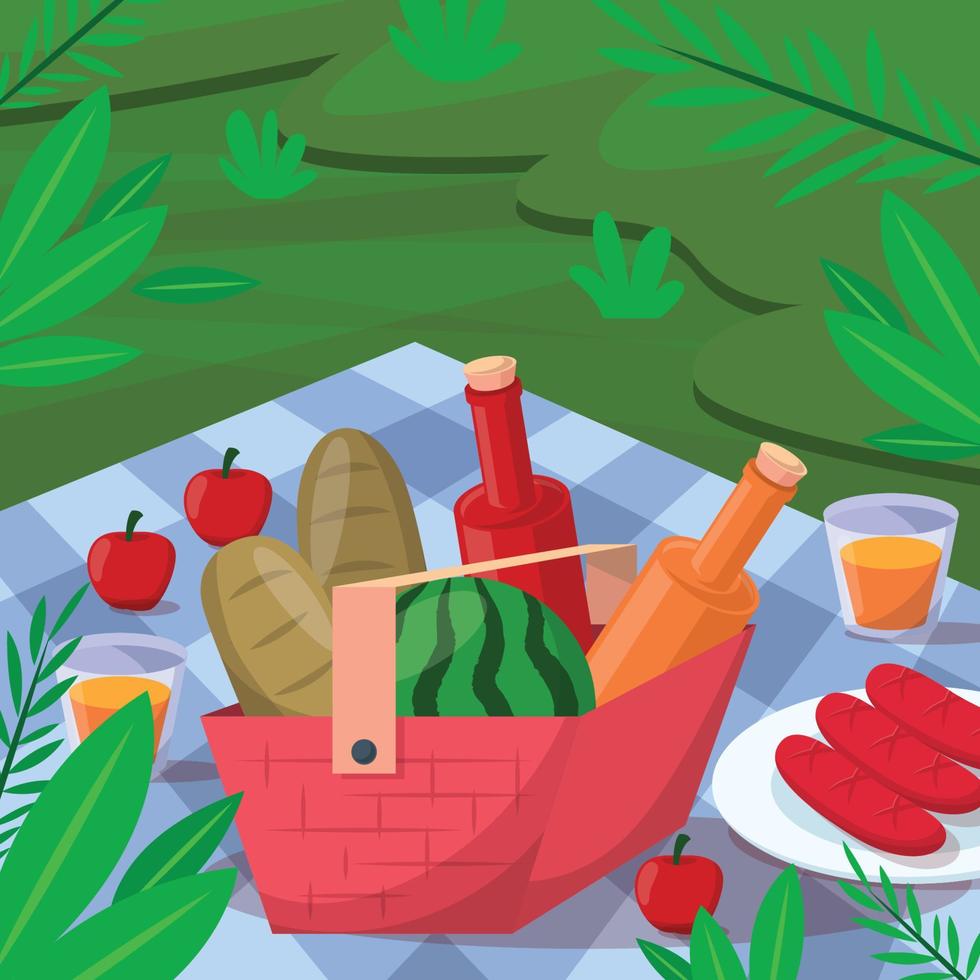 urlaubsaktivität picknick hintergrund vektor