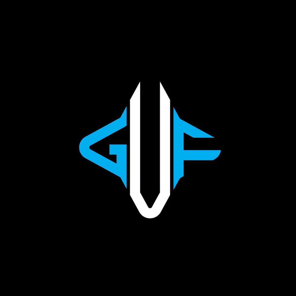 Guf Letter Logo kreatives Design mit Vektorgrafik vektor