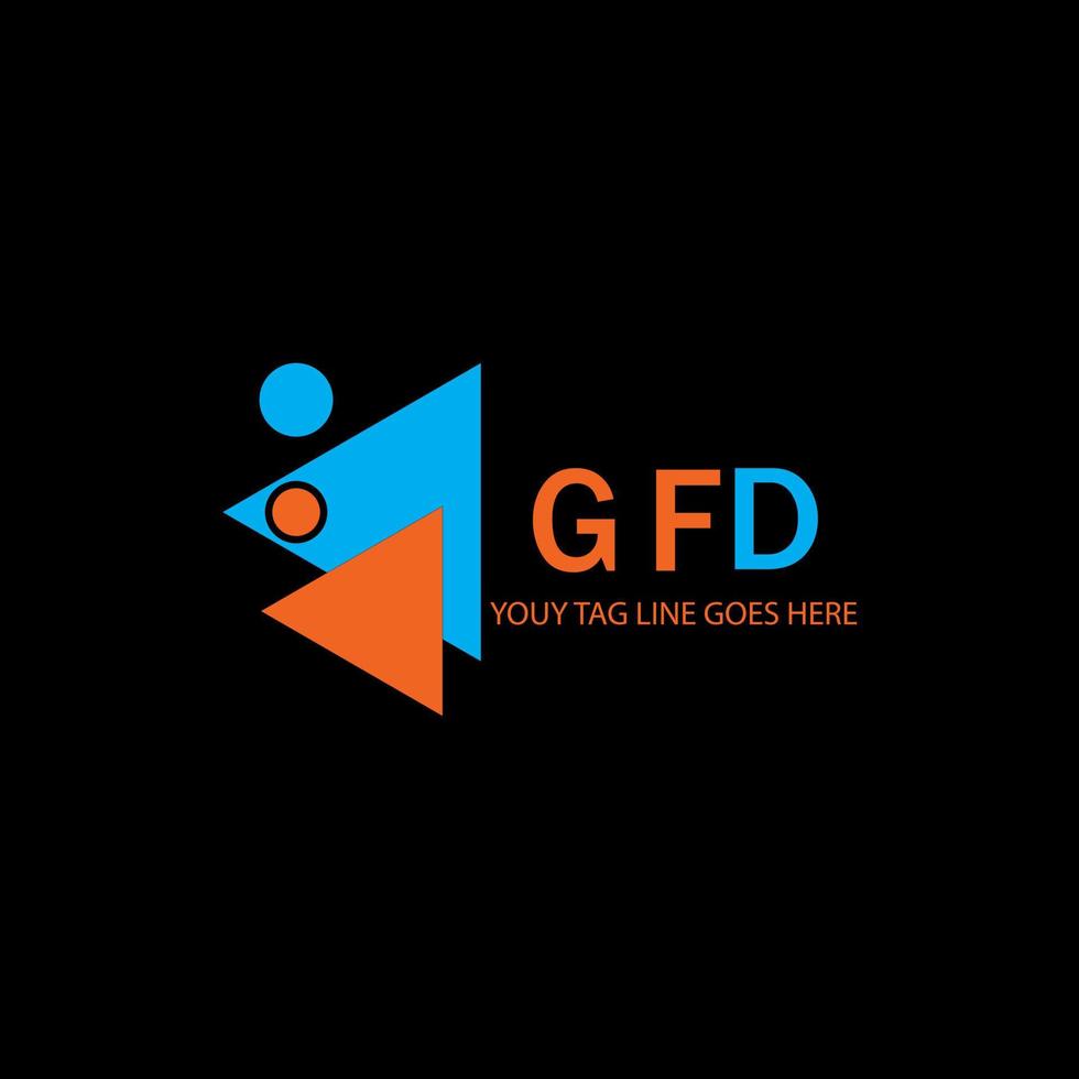 gfd brev logotyp kreativ design med vektorgrafik vektor