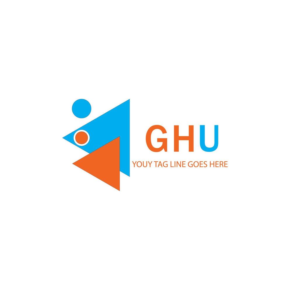 ghu brev logotyp kreativ design med vektorgrafik vektor